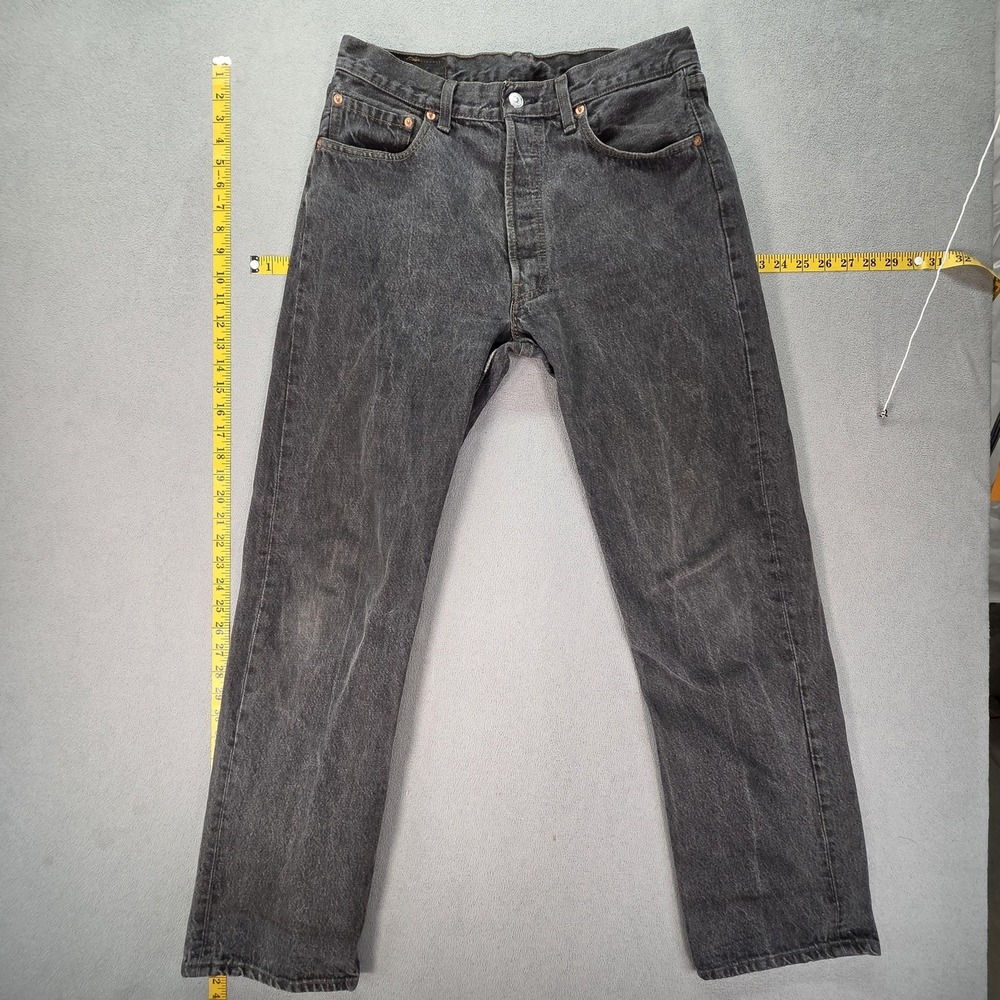Vintage Levis 501 Jeans Mens Black Straight Button Fly USA Fits 30x29
